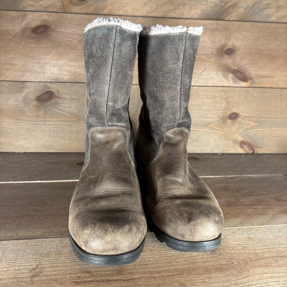 sorel emilie foldover womens size 8 shoes brown suede sherpa lined snow boots - Picture 5 of 8